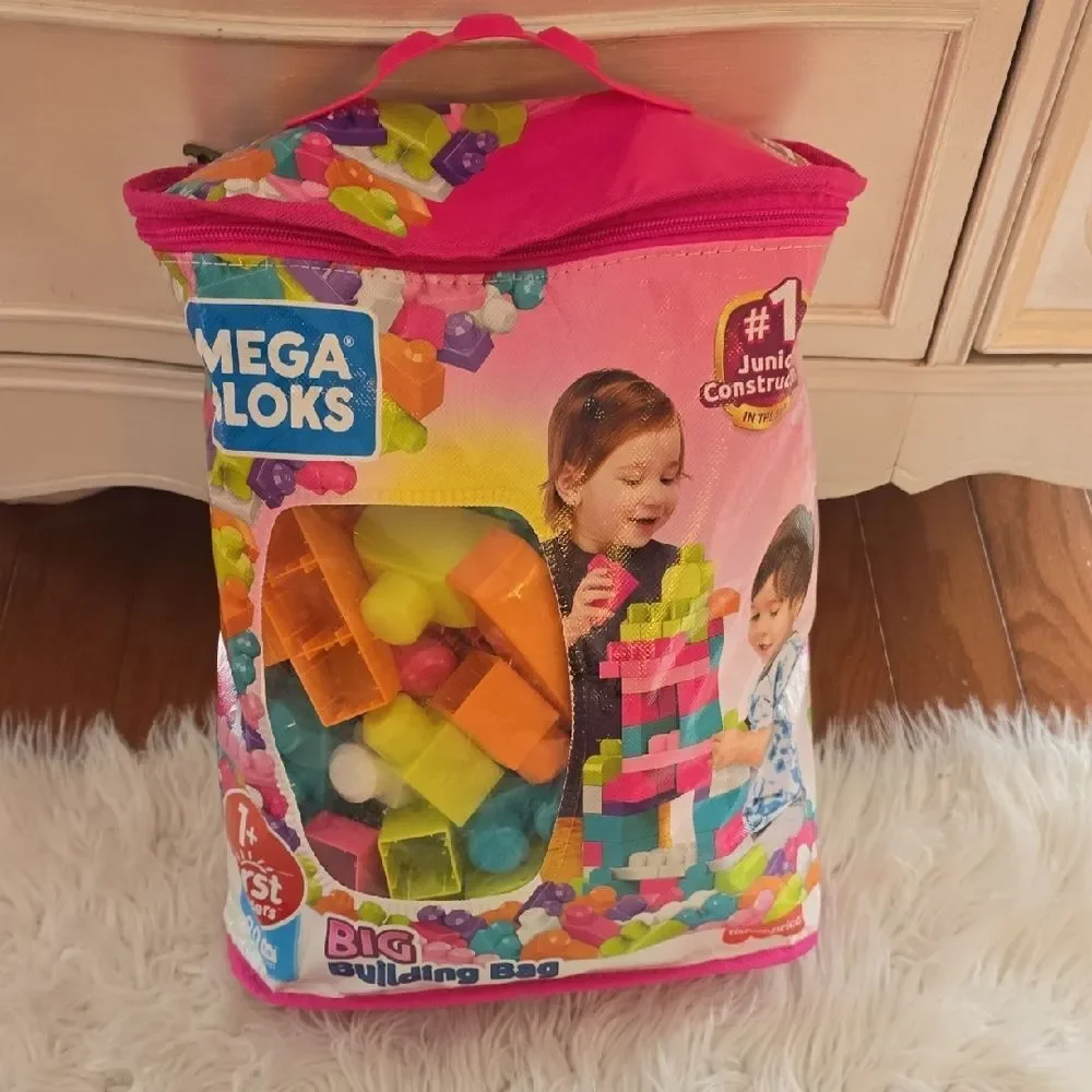 Pink and Orange Building Blocks Set